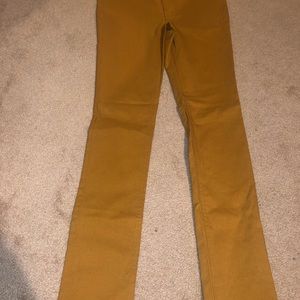 Skinny mustard pants